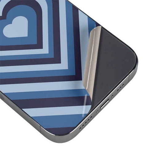 Blue Heart Pattern iPhone 14 Pro Skin